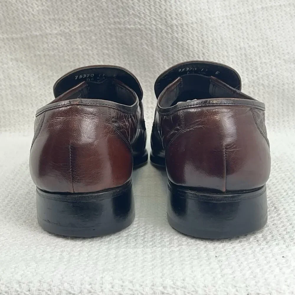 Florsheim Imperial 75370 Men’s 11E Burgundy Leather Penny Loafers Dress Shoes